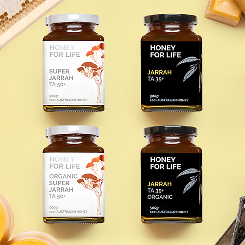 Jarrah Honey glass jars from Honey for Life– Quality Europe products